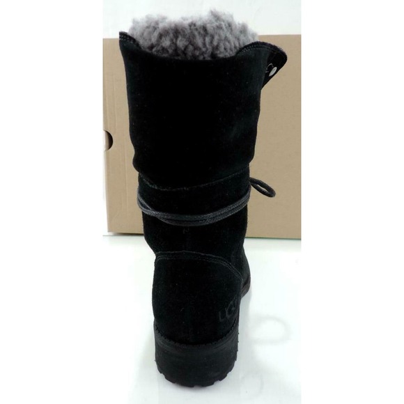 Authentic Women's UGG GRADIN Water Resistant Lace Up Mid-Calf Boots Black Size 6 - Picture 7 of 8